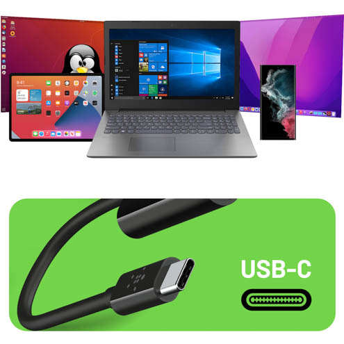 Adaptateur USB-C vers Jack 3.5mm et USB-C 60W Belkin Large compatibilité