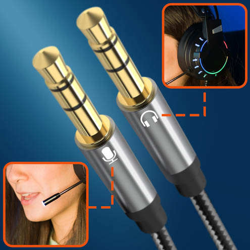 Adaptateur Audio Jack 3.5mm Femelle Vers 2x Jack 3.5mm Mâle, LinQ 23 Adaptateur Audio Jack 3.5mm femelle vers 2x Jack 3.5mm mâle, LinQ