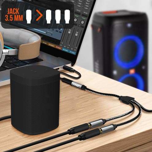 Splitter Audio Jack 3.5mm femelle vers 3x Jack 3.5mm femelle, LinQ