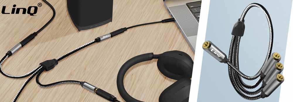 Splitter Audio Jack 3.5mm femelle vers 3x Jack 3.5mm femelle, LinQ