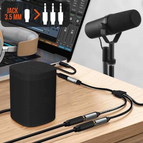 Adaptateur Audio Jack 3.5mm Femelle Vers 3x Jack 3.5mm Mâle, LinQ 23 Splitter Audio Jack 3.5mm femelle vers 3x Jack 3.5mm mâle, LinQ