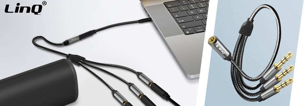Adaptateur Audio Jack 3.5mm Femelle Vers 3x Jack 3.5mm Mâle, LinQ 20 Splitter Audio Jack 3.5mm femelle vers 3x Jack 3.5mm mâle, LinQ