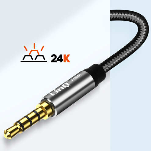 Adaptateur Audio Jack 3.5mm Mâle Vers Double Jack 3.5mm Femelle, Casque + Micro - LinQ 20 Adaptateur Audio Jack 3.5mm Mâle vers Double Jack 3.5mm Femelle LinQ qualité sonore conservée
