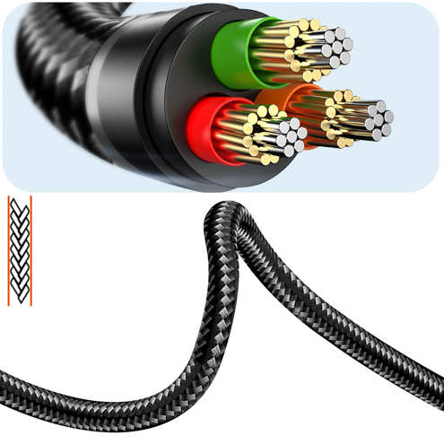 Adaptateur Audio Apple Lightning Mâle Vers Double Jack 3.5mm Femelle Pour Casques - LinQ 31 Adaptateur Audio Lightning LinQ câblage en cuivre