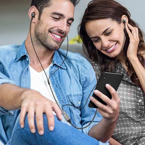 Adaptateur Audio Apple Lightning Mâle Vers Double Jack 3.5mm Femelle Pour Casques - LinQ 28 Adaptateur Audio Lightning LinQ pour les appareils à port Lightning