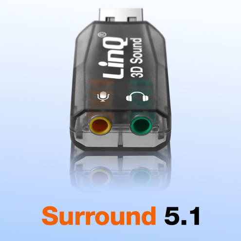 Adaptateur USB vers 2x Jack 3.5mm LinQ noir, Qualité audio immersive