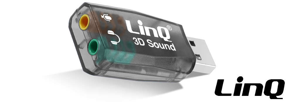 Carte son externe USB vers 2x Jack 3.5mm LinQ noir