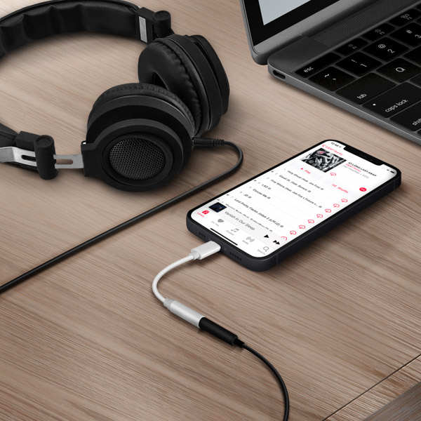 Adaptateur Audio IPhone Lightning Mâle Vers Jack 3.5mm Femelle Blanc 25 Utilisez vos écouteurs, votre casque ou votre enceinte