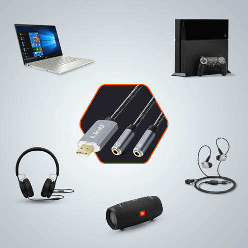 Adaptateur audio USB vers 2x Jack 3.5mm - Universel