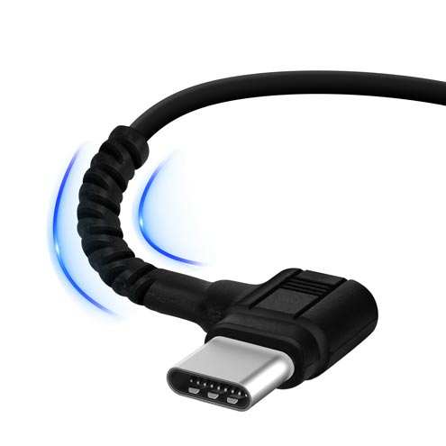 Adaptateur Audio USB-C Noir design coudé