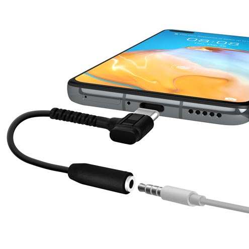 Adaptateur Audio USB-C vers Jack 3.5mm femelle Noir utilisation immédiate