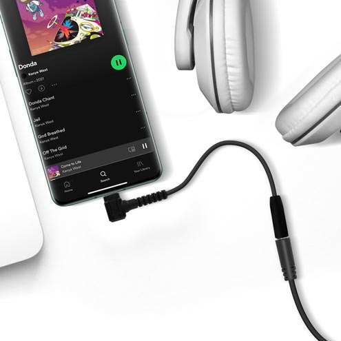 Adaptateur Audio USB-C Noir qualité sonore inchangé