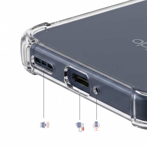 Coque silicone transparente avec coins Bumper antichoc pour Oppo Reno 15F et 15 FS