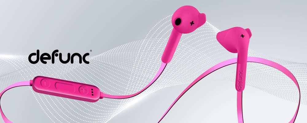 Écouteurs Filaire Bluetooth Defunc, Contour Oreille Télécommande Microphone, Autonomie 5h - Rose 22 Écouteurs Filaire Bluetooth Defunc Contour Oreille Télécommande Microphone Autonomie 5h rose