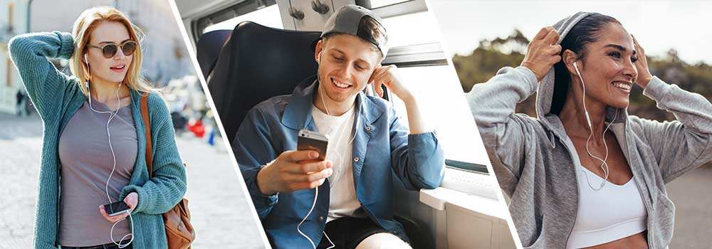 Écouteurs filaires Apple EarPods blanc avec embouts ergonomiques offrant une port confortable