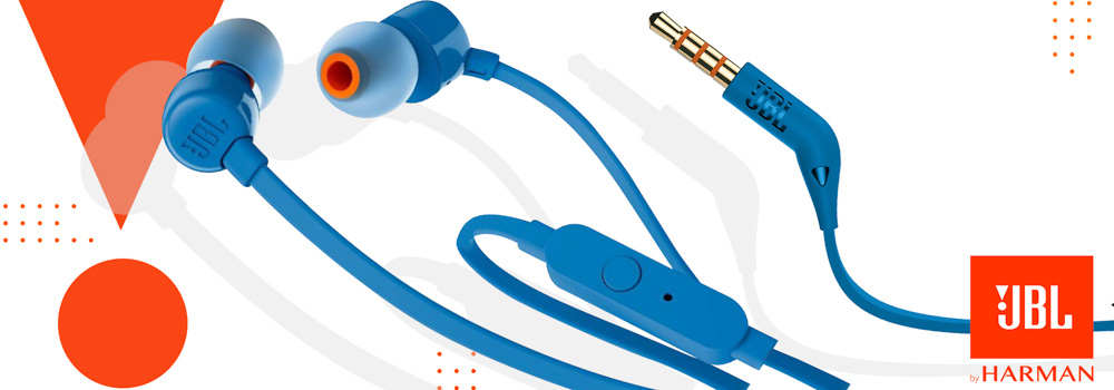 Écouteurs Filaires JBL T110 Intra-auriculaires Son Pure Bass, Kit Mains Libres - Prise 3.5mm - Bleu 20 Écouteurs filaires JBL Tune 110 bleu
