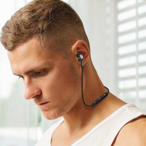 Écouteurs Tour de Cou Bluetooth Akashi noir Résistants à la sueur