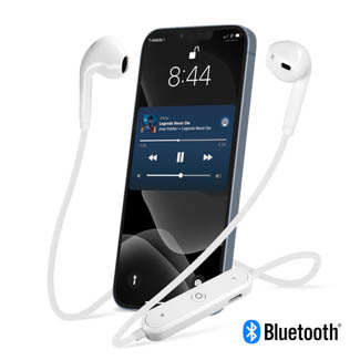 Écouteurs Tour de Cou Bluetooth Akashi Argent Résistants à la sueur