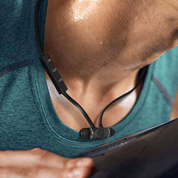 Écouteurs Sport noir Résistant à la transpiration