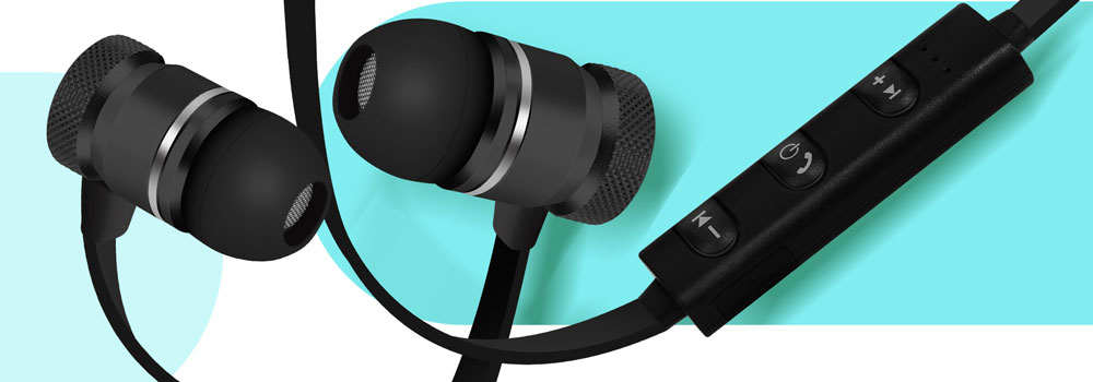 Écouteurs Bluetooth spécial Sport noir avec fonction kit mains libres