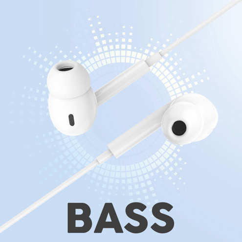 Écouteurs Force Play Jack 3.5mm, Garantie à Vie Et 100% Matériaux Recyclés - Blanc 26 Écouteurs Filaires Jack 3.5mm Blanc, Force Play offrant un Son de qualité