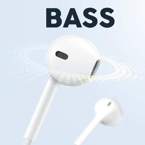 Écouteurs Filaires Jack 3.5mm Éco-conçus Force Play Blanc offrant un Son de qualité