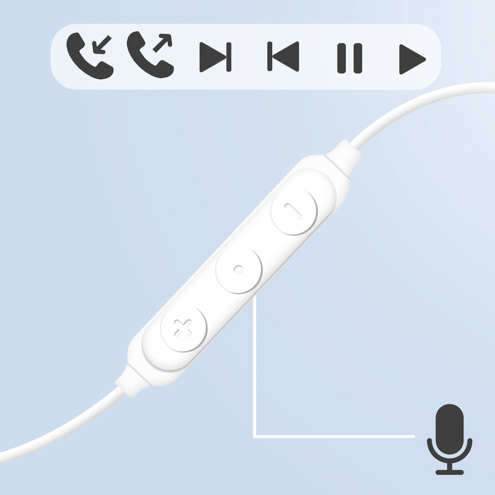 Écouteurs Filaires Jack 3.5mm Garantie à vie Force Play avec Télécommande