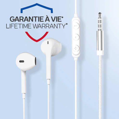 Écouteurs Filaires Jack 3.5mm Force Play avec Garantie à vie