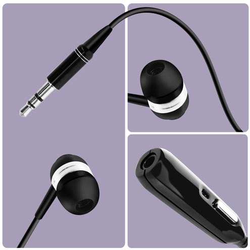 Ecouteurs Jack 2.5 Mm Kit Piéton / Adaptateur, Embouts Intra-auriculaires & Microphone - Noir 26 Alt de l’image