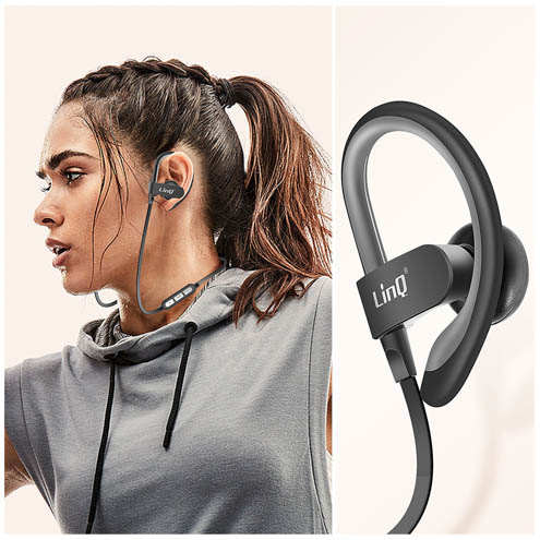 Écouteurs Bluetooth Sport LinQ Noir, Portée 40m - Tour De Cou 19 Écouteurs Bluetooth Sport LinQ Noir, Portée 40m - Tour de cou