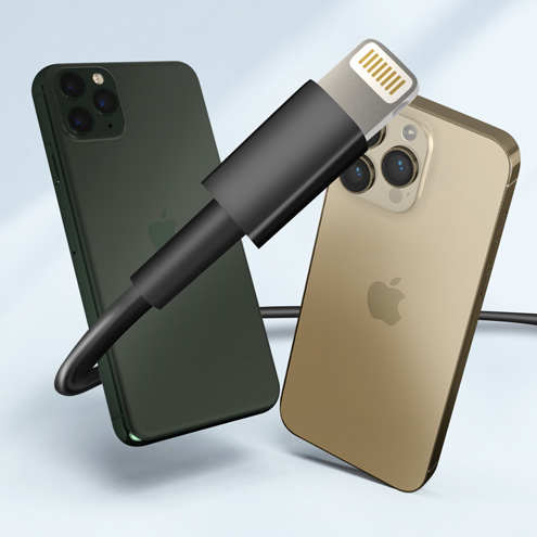 Écouteurs Lightning Intra-auriculaires Boutons Contôle Noir, LinQ