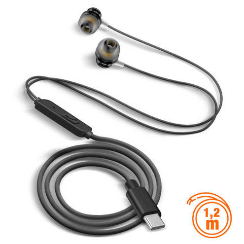 Écouteurs Filaires Intra-auriculaires + Microphone Noir, LinQ