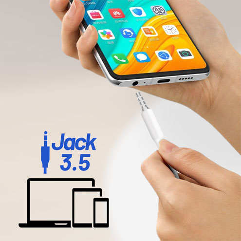 Écouteurs Honor Fonction Kit-piéton (micro + Décrochage) - Blanc 26 Écouteurs Jack 3.5mm Blanc Honor large compatibilité