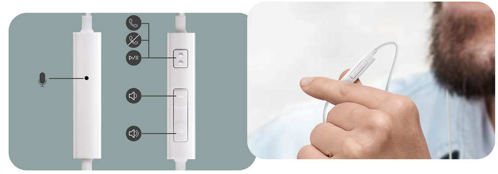 Écouteurs Filaires Jack 3.5mm Kit Mains Libres Officiel Samsung Blanc avec Micro