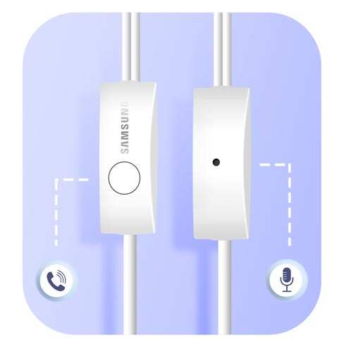 Écouteurs Kit Mains Libres Jack 3.5mm Original Samsung Blanc avec Télécommande