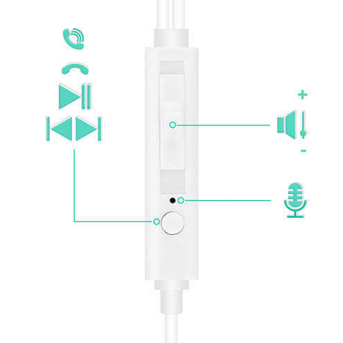 Écouteurs Kit Mains Libres Blanc Avec Télécommande + Micro Spécial Apple 23 Écouteurs Jack 3.5mm avec micro + télécommande Parfait pour gérer vos musiques et appels