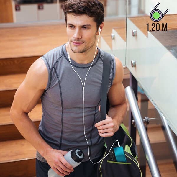 Écouteurs Filaires Jack 3.5mm Blanc avec Câble d'une longueur d'1.2m