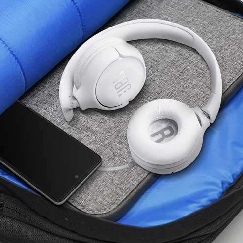 Casque Filaire JBL, Son Pure Bass Et Bouton De Commande, Tune 500 - Blanc 29 Casque pliable JBL Tune 500 permet un rangement et transport facile