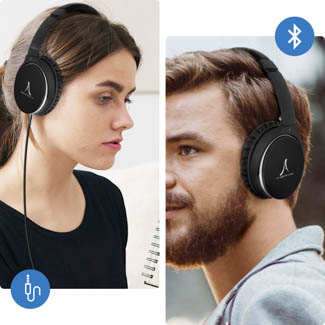 Casque Bluetooth + Filaire Pliable, à Réduction De Bruit, 30h D'Autonomie Akashi - Noir 27 Casque Pliable Noir Akashi Noir avec Connexion Bluetooth et filaire