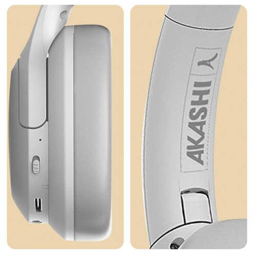 Casque Sans-fil Bluetooth 5.3, Réduction Du Bruit Et 20h D'Autonomie, Akashi - Gris 29 Casque sans fil Bluetooth Akashi Arceau + Coussinets réglables et rembourrés