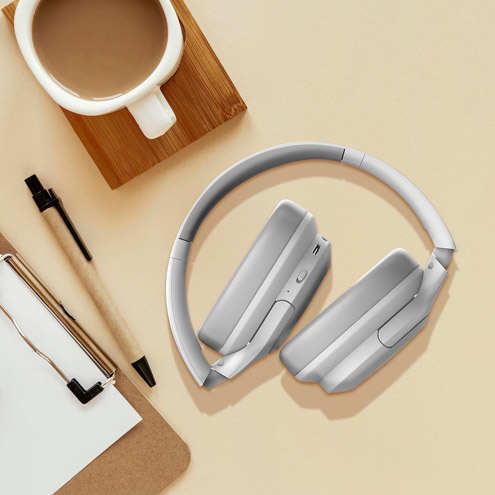 Casque Sans-fil Bluetooth 5.3, Réduction Du Bruit Et 20h D'Autonomie, Akashi - Gris 32 Casque audio Akashi Design pliable pour un rangement et transport facile