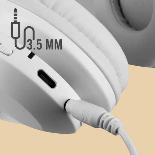 Casque Sans-fil Bluetooth 5.3, Réduction Du Bruit Et 20h D'Autonomie, Akashi - Gris 34 Casque audio Bluetooth Akashi + Câble auxiliaire Jack 3.5 mm pour une utilisation filaire