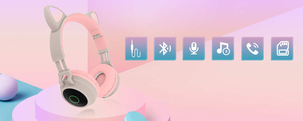 Casque Audio Bluetooth 5.0 Design Oreilles De Chat - Beige 22 Immergez-vous dans vos musiques préférées