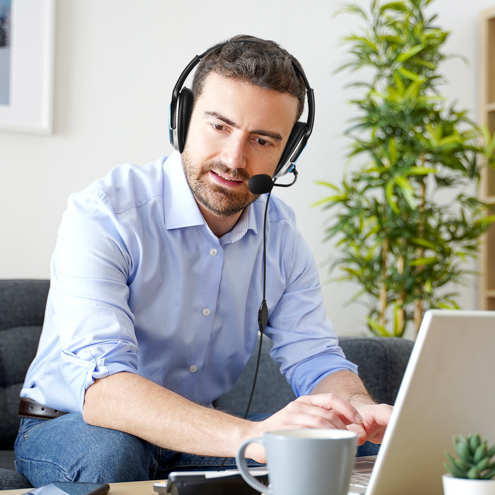 Micro-casque double jack PC LinQ noir avec micro intégré