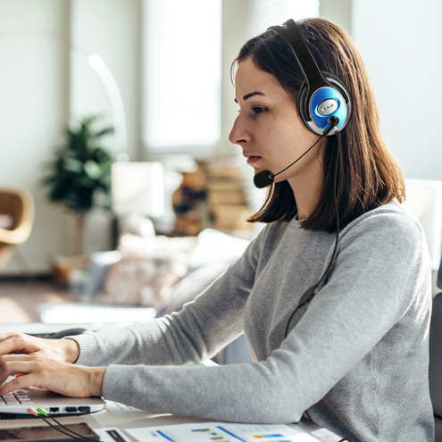 Casque PC Filaire double jack LinQ noir idéal pour le travail