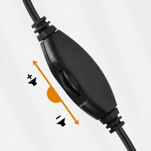 Casque PC prise double jack Linq noir avec télécommande volume