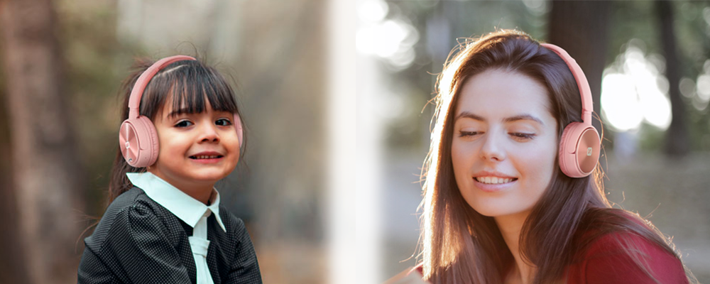 Casque Audio Bluetooth Appels & Musique, Tuner FM Intégré / Port MicroSD , Swissten Trix - Rose 29 Un casque pour toute la famille