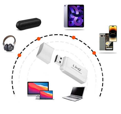 Récepteur audio Sans-fil Bluetooth LinQ Large compatibilité