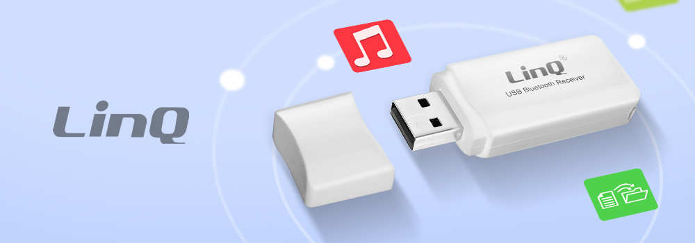 Adaptateur Audio USB Bluetooth LinQ avec Sortie Jack + Câble audio Jack 3.5mm