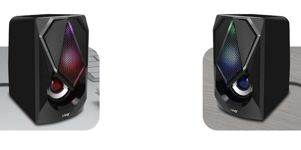 Enceinte PC Gaming RGB Filaire, Haut-Parleur 2.0, LinQ A4000 - Noir 24 #